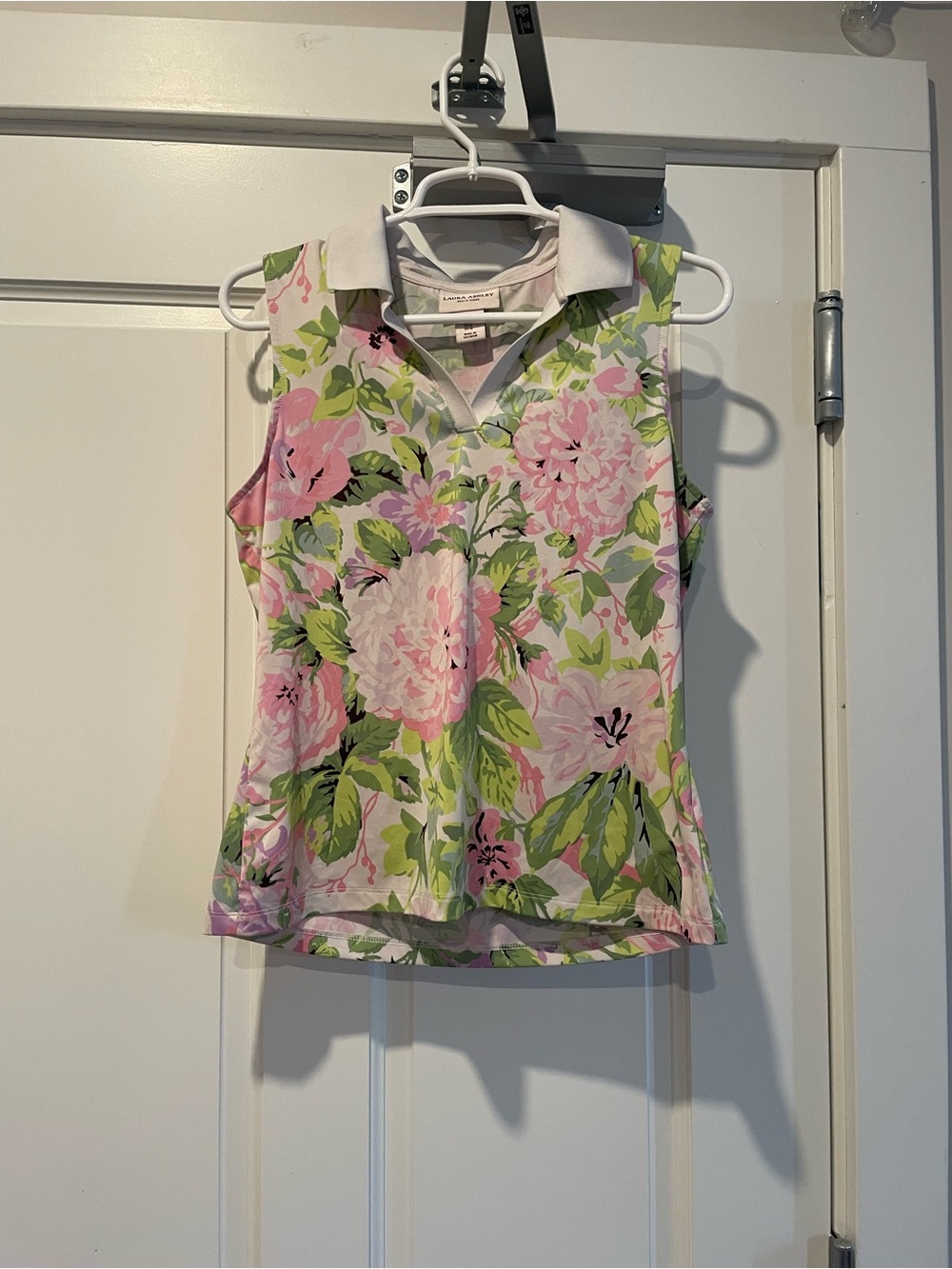 Laura Ashley Pink & Green Floral Sleeveless Golf& Tennis shirt